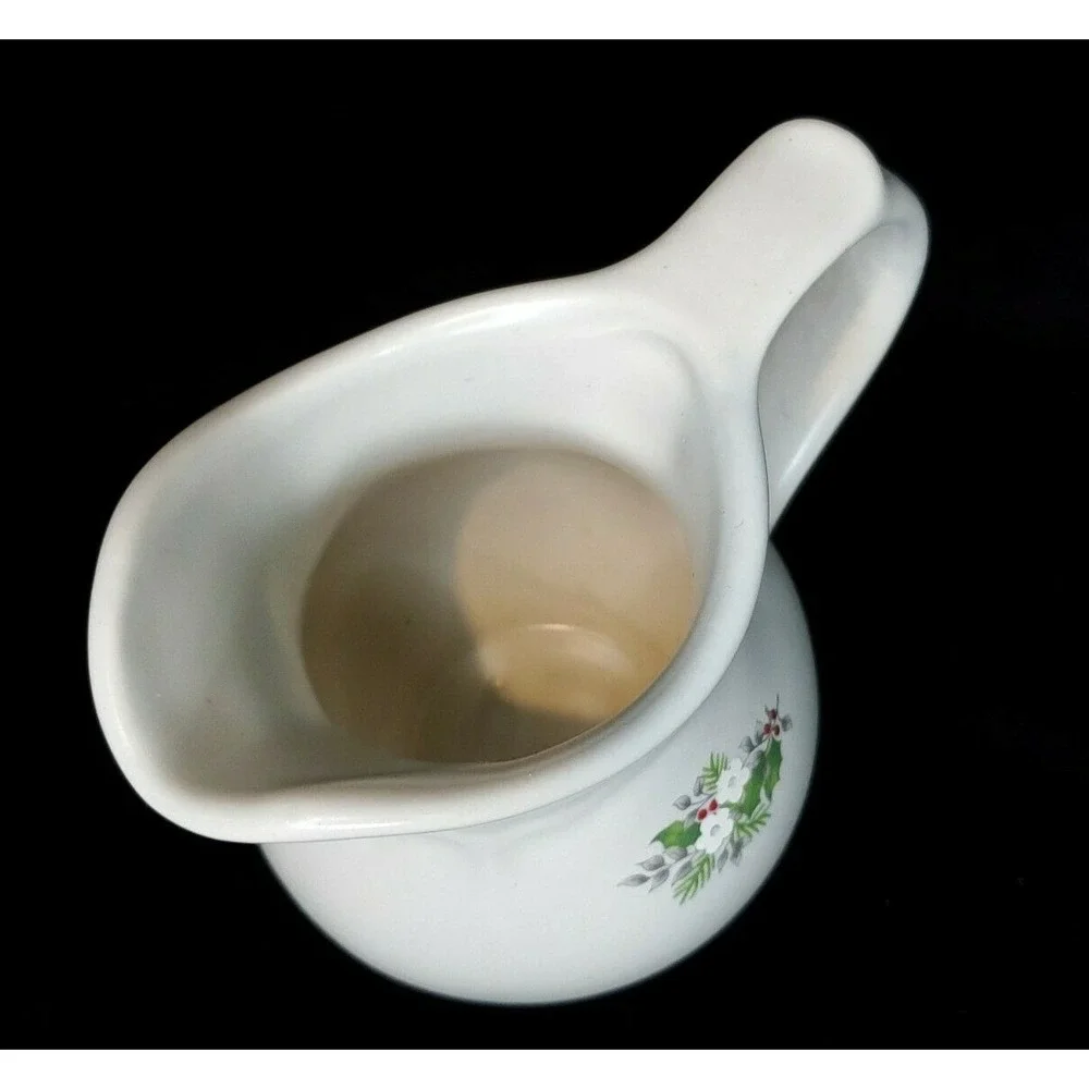 Pfaltzgraff Christmas Heirloom Sugar Bowl Creamer Stoneware Holiday 024 USA Vtg